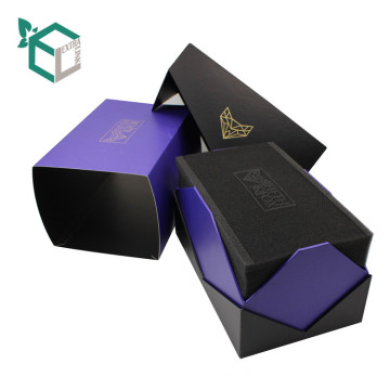 Fashion Purple Color Design Watch Box Of EVA Tray With Paper Over